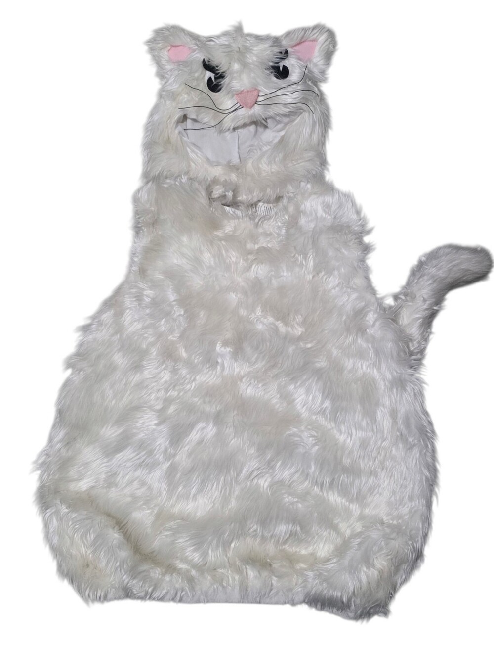White Plush Cat Cosrume With Removable Head